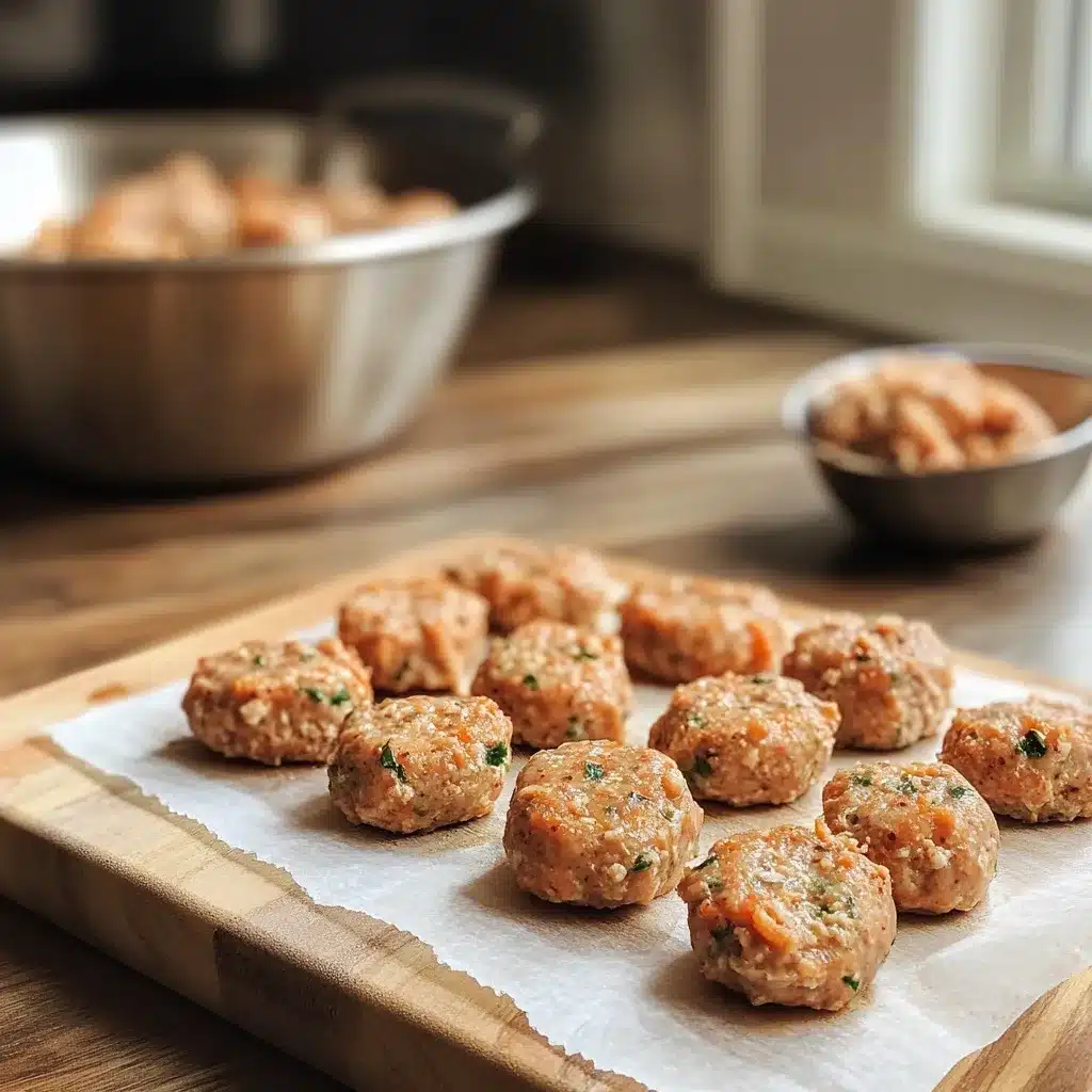 Golden brown homemade breakfast chicken sausage patties on a plate with a skillet in the background.