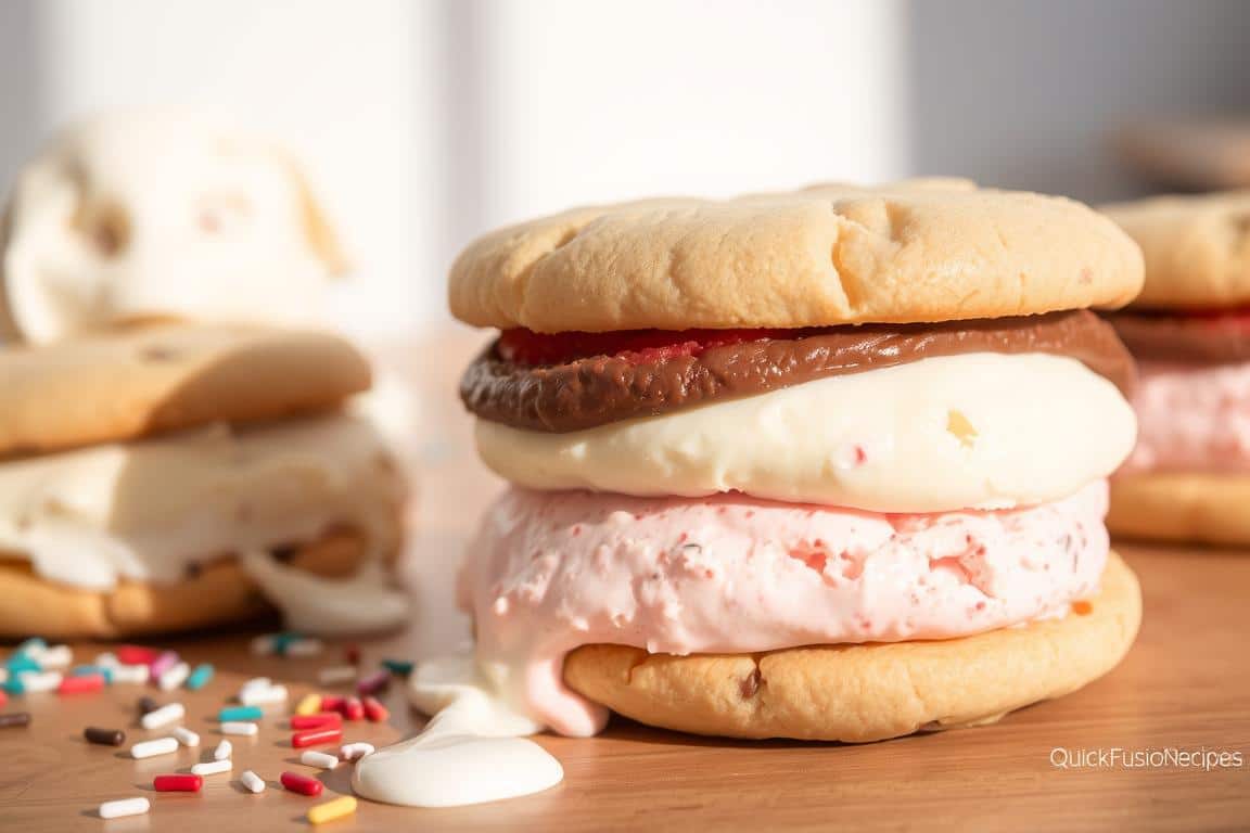 neapolitan ice cream sandwich